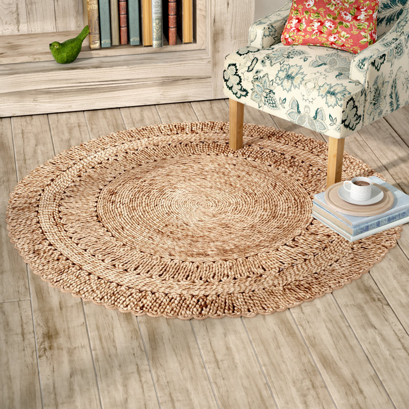 August Grove Wilmslow Fiber Handwoven Flatweave Natural Area Rug